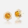 Jewelry Harwell Godfrey | Hexed Citrine Stud Earrings