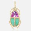 Jewelry Harwell Godfrey | Scarab Pendant Pink Topaz And Chrysoprase