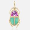 Jewelry Harwell Godfrey | Scarab Pendant Pink Topaz And Chrysoprase