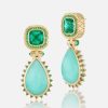 Jewelry Harwell Godfrey | Emerald Mele - Chrysoprase - Emerald Drop Earrings