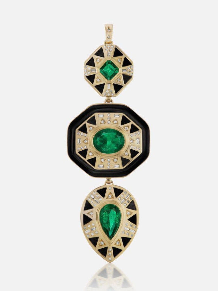 Jewelry Harwell Godfrey | Harwell Godfrey X Muzo Emerald Totem Pendant Necklace Set