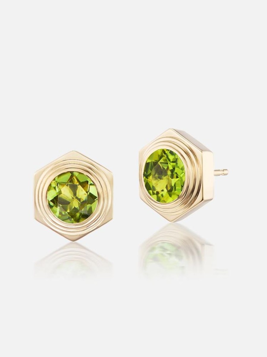 Jewelry Harwell Godfrey | Hexed Peridot Stud Earrings