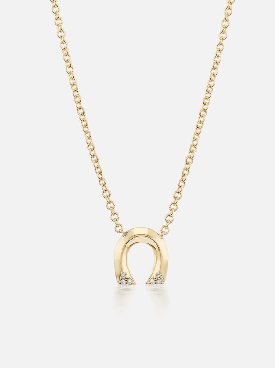 Jewelry Harwell Godfrey | Tiny Horseshoe Pendant Necklace