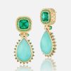 Jewelry Harwell Godfrey | Emerald Mele - Chrysoprase - Emerald Drop Earrings