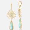 Jewelry Harwell Godfrey | Sunflower Dew Drop Huggies Diamond & Opal