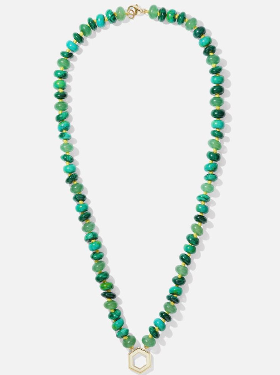 Jewelry Harwell Godfrey | Mixed Green Bead Foundation Necklace