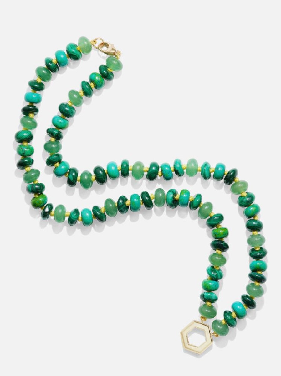 Jewelry Harwell Godfrey | Mixed Green Bead Foundation Necklace