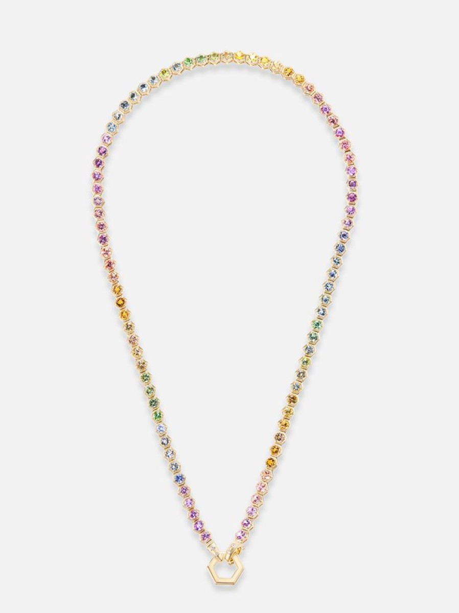 Jewelry Harwell Godfrey | Pastel Rainbow Tennis Necklace