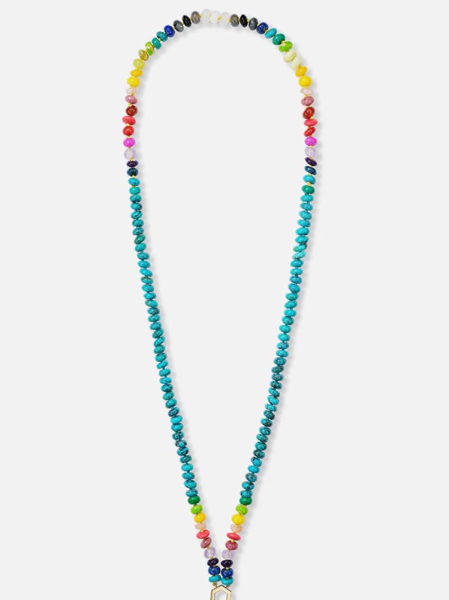 Jewelry Harwell Godfrey | 32" Rainbow Turquoise Bead Foundation Necklace