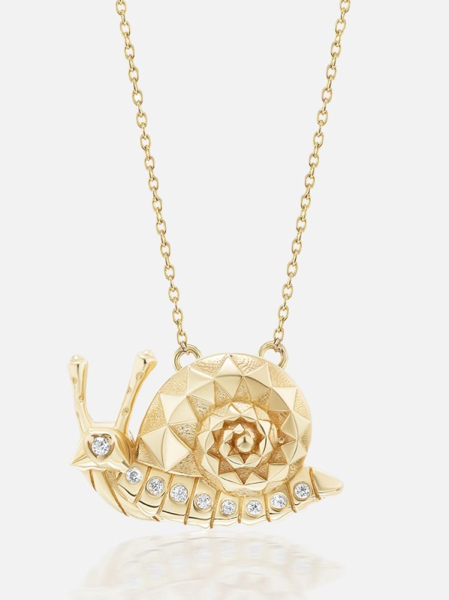 Jewelry Harwell Godfrey | Mini Snail Pendant Necklace Diamond