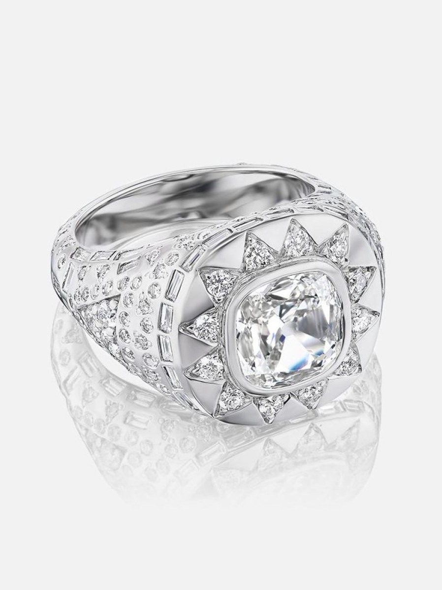 Jewelry Harwell Godfrey | Chunky Stardust Platinum Ring