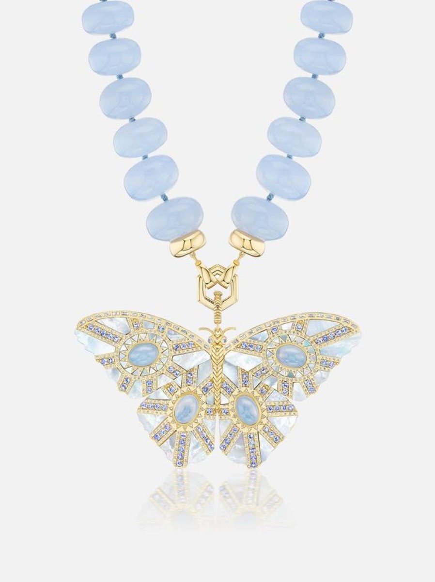 Jewelry Harwell Godfrey | Chalcedony Butterfly Pendant Necklace Set