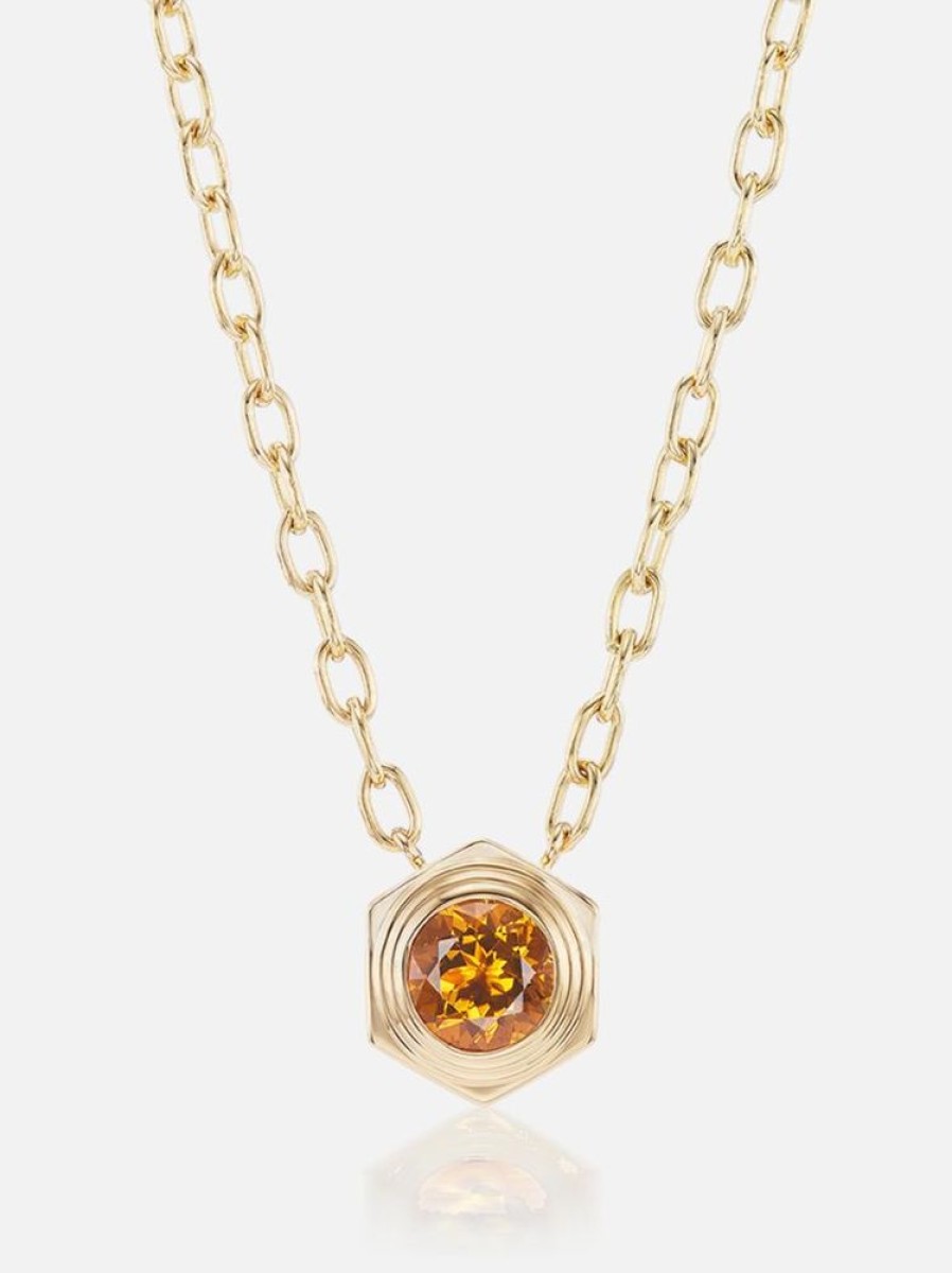 Jewelry Harwell Godfrey | Hexed Citrine Pendant Necklace