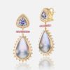 Jewelry Harwell Godfrey | Tanzanite - Pearl - Diamond Drop Earrings