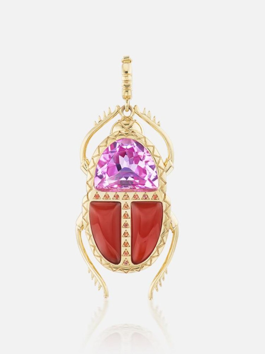 Jewelry Harwell Godfrey | Scarab Pendant Pink Topaz