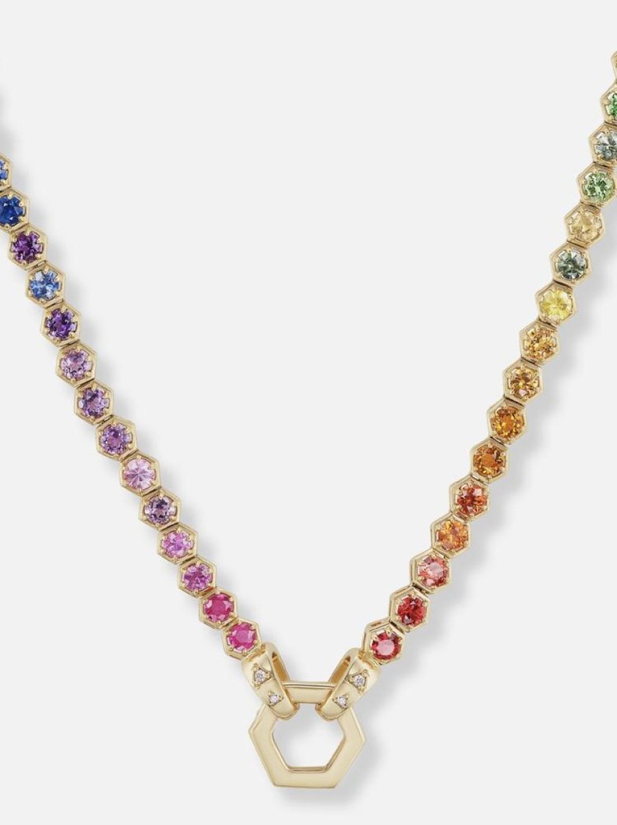 Jewelry Harwell Godfrey | Rainbow Gemstone Tennis Necklace