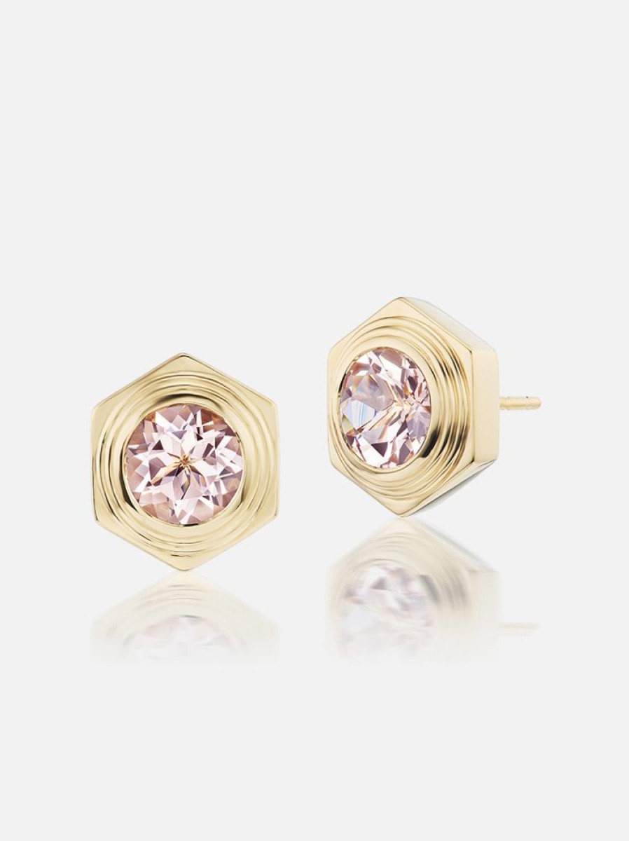 Jewelry Harwell Godfrey | Hexed Morganite Stud Earrings