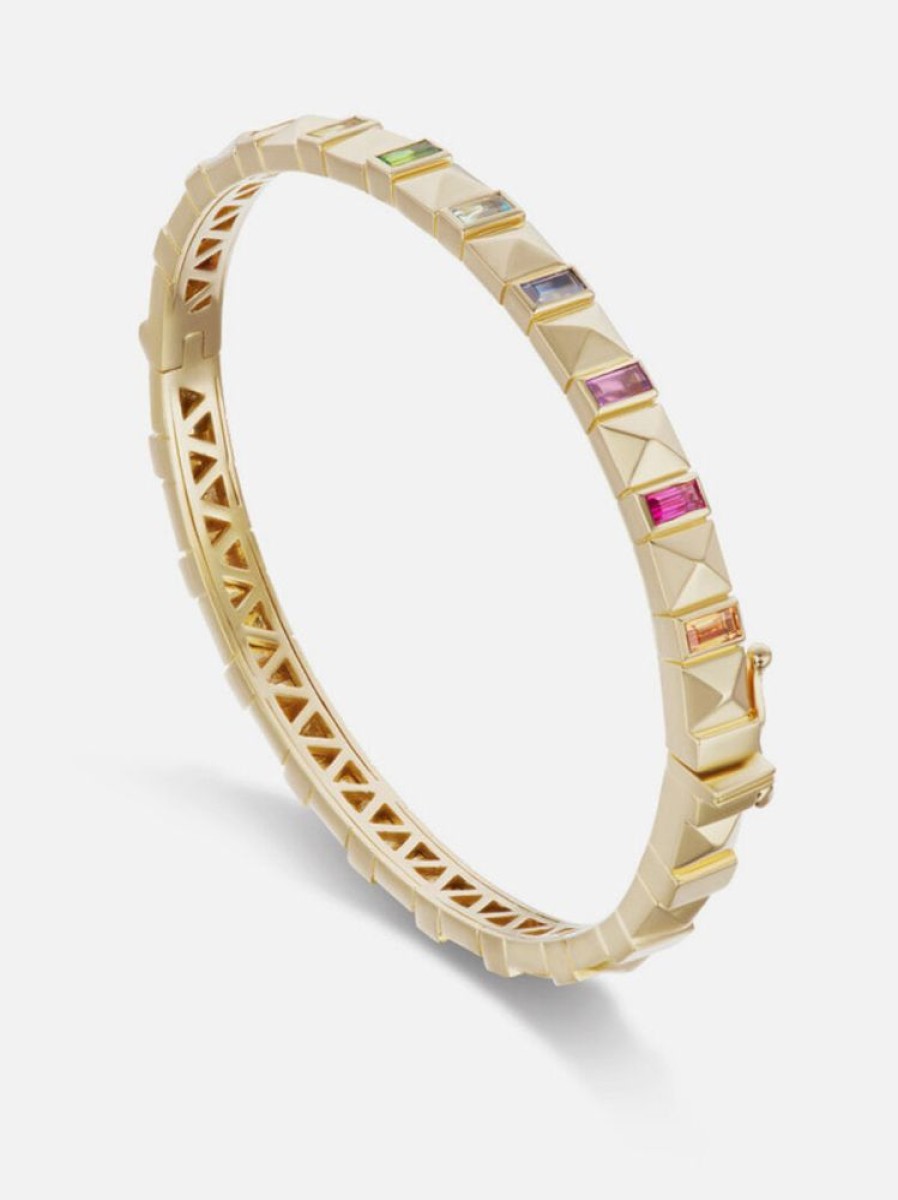 Jewelry Harwell Godfrey | Pyramid Stud Bangle In Rainbow