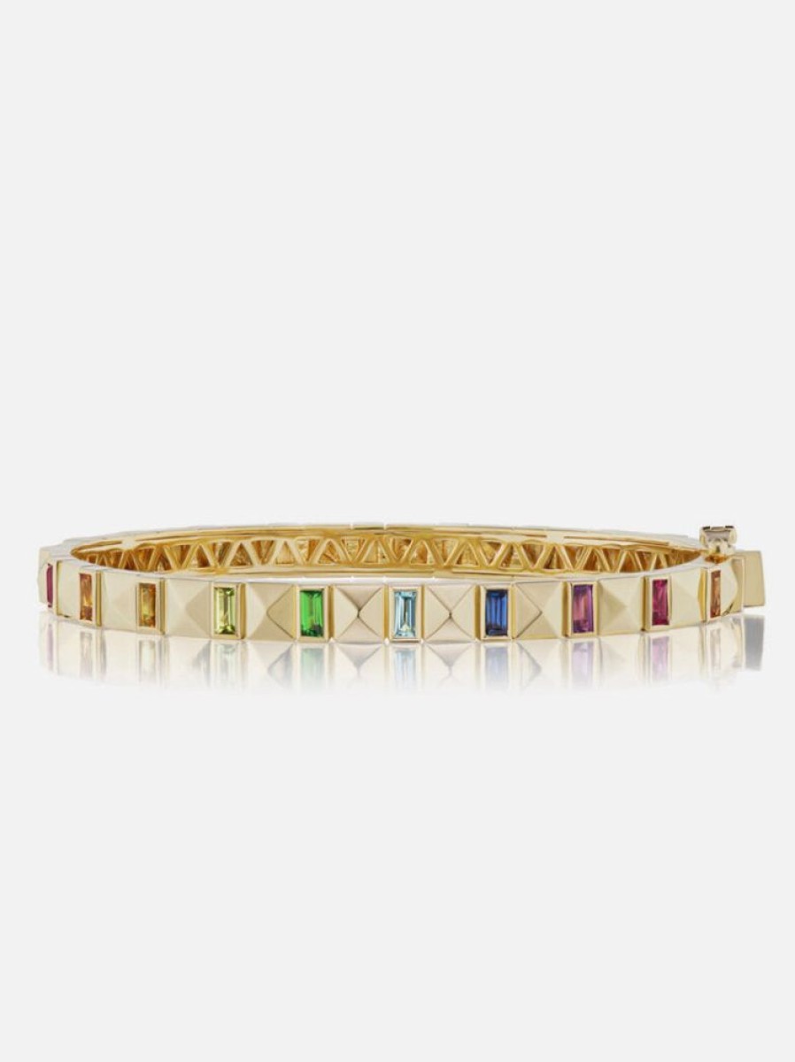 Jewelry Harwell Godfrey | Pyramid Stud Bangle In Rainbow