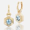 Jewelry Harwell Godfrey | Hexed Aquamarine Drop Huggies